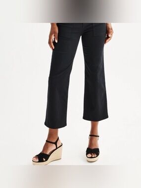 DRAPER JAMES BLACK WIDE LEG CROP PANTS SIZE 0